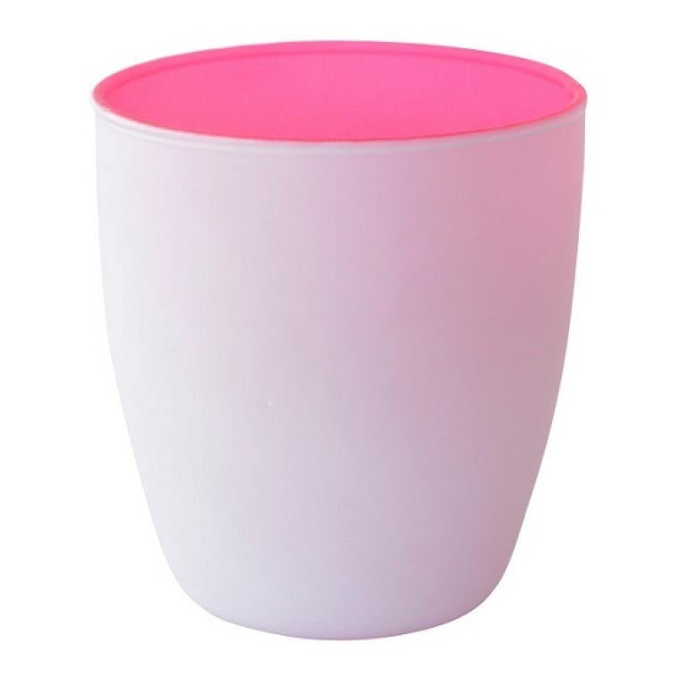 PORTACANDELE VETRO SATIN.POPPIE x6pz (1 pz) COD.168265 DUNI 90X85mm BIANCO/FUCSIA